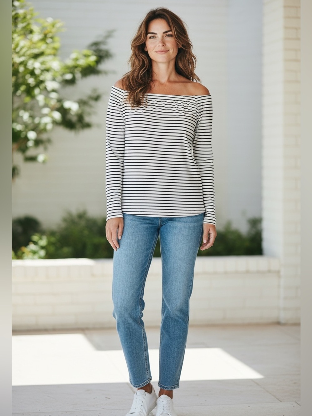 #100 OGL Off Shoulder Long Sleeve Tee